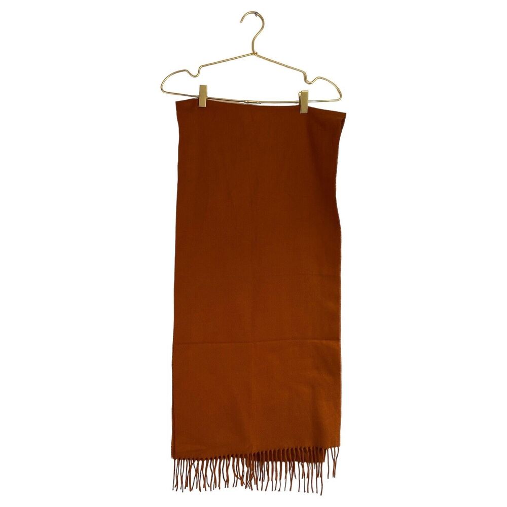 V. FRAAS Cashmink 100% Acrylic Orange Fringe Scarf 16" x 66" 453